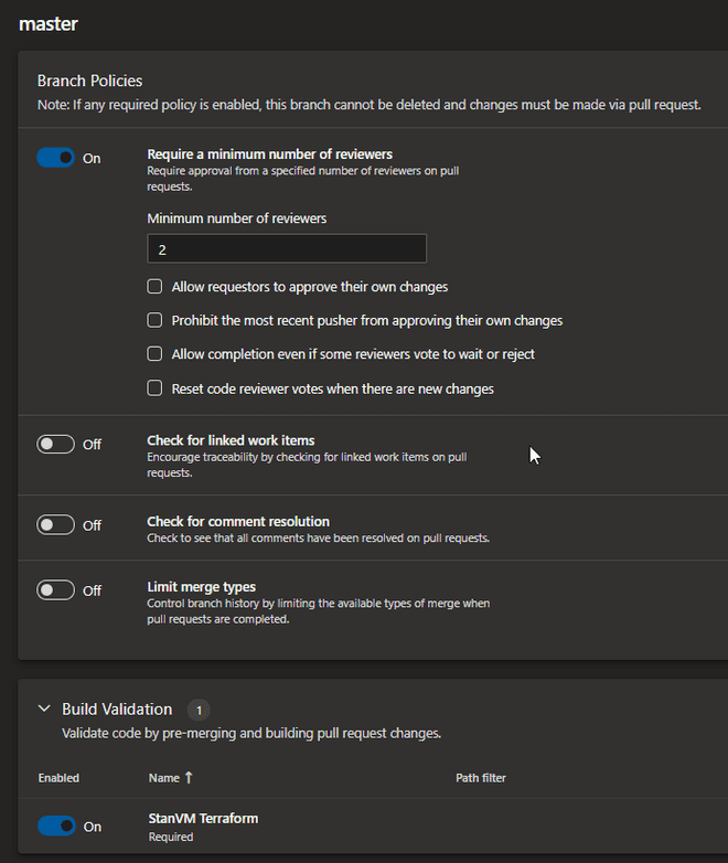 Branch Policy Example